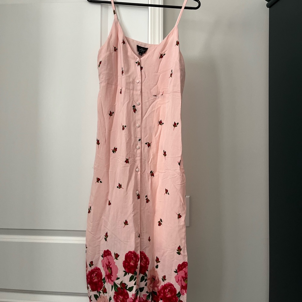 Topshop Floral Border Slip Dress